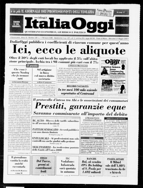 Italia oggi : quotidiano di economia finanza e politica